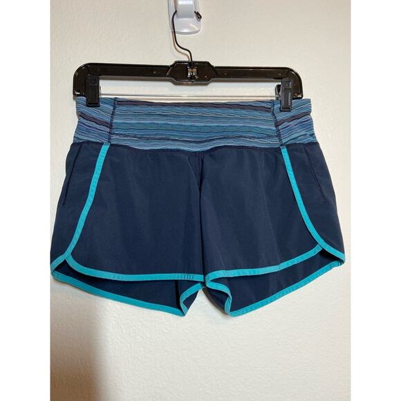 Lululemon Run Times Short Inkwell Space Dye Twist Naval Blue Peacock Blue 4 - Picture 3 of 6